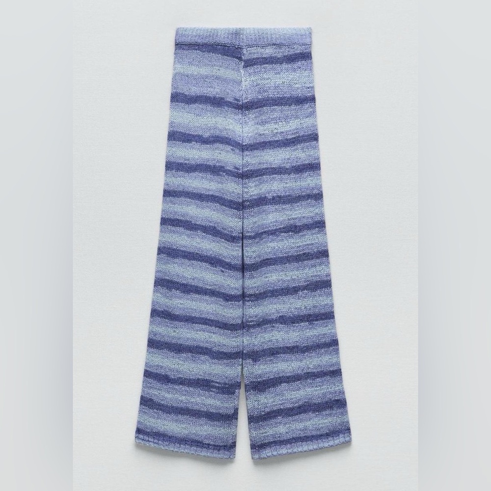 Blue Striped Knit Pants